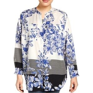 Floral button down tunic